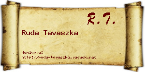 Ruda Tavaszka névjegykártya